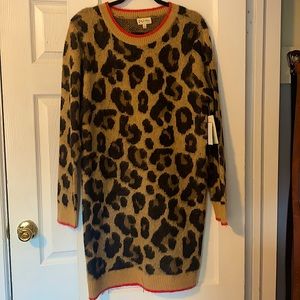 Leopard Print Sweater Dress